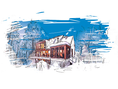 Winter house art