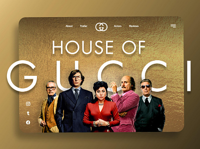 The House of Gucci - UI Design adobe xd app app design appdesign dailyui design houseofgucci ladygaga mobile mobileapp movie ui ux uxui