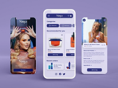 Beauty Brand UI app app design beauty dailyui design figma mobile mobileapp purple ui uidesign uiux ux