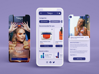 Beauty Brand UI app app design beauty dailyui design figma mobile mobileapp purple ui uidesign uiux ux