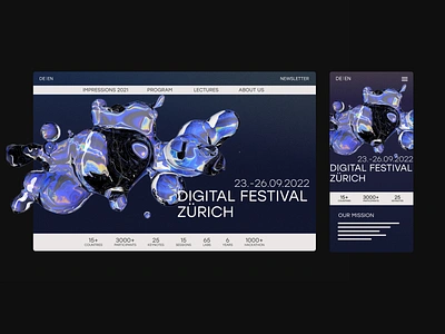 Digital Festival Website and Mobile UX UI 3d dailyui digital mobile ui uidesign ux uxdesign uxui