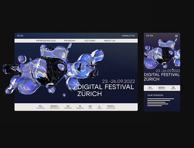 Digital Festival Website and Mobile UX UI 3d dailyui digital mobile ui uidesign ux uxdesign uxui