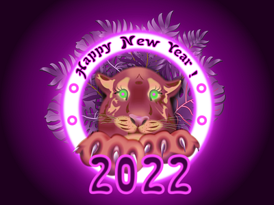 Happy New Year! 2022 year of the tiger. design graphic design illustration leaves postcard