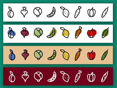 Healthy food set of line icons