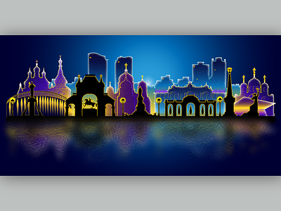 City silhouette background illustration
