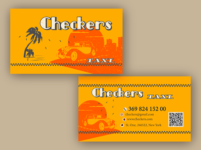 Business card for the Checkers taxi service name