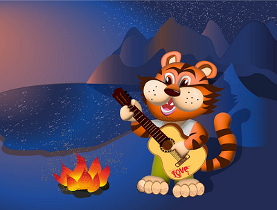 Tiger. Character mascot for travel company design graphic design