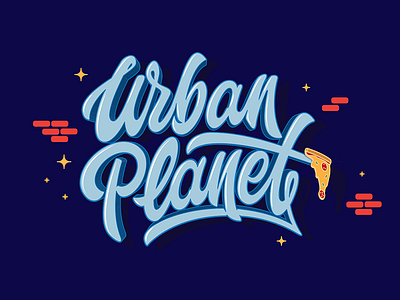 Urban Planet calligraphy illustration lettering logo typography