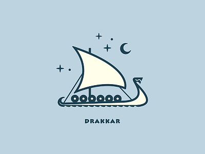 Viking's Boat Mark boat brand branding design drakkar icon identity illustration logo logo design mark sea