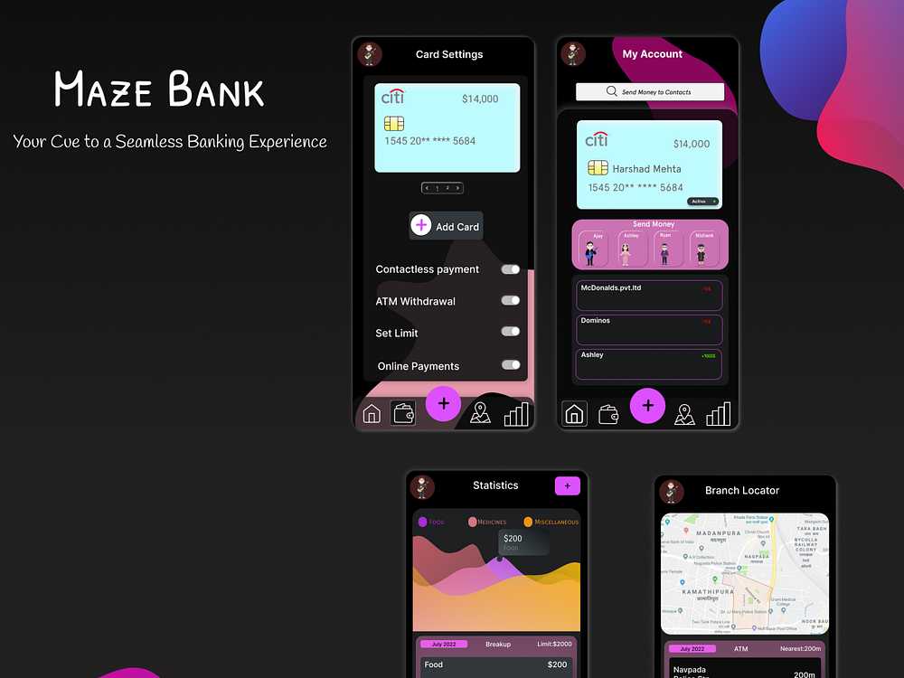 Maze Bank UI by Devansh Parekh on Dribbble