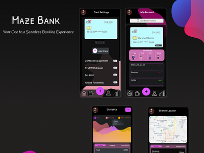 Maze Bank UI app design graphic design ui ux