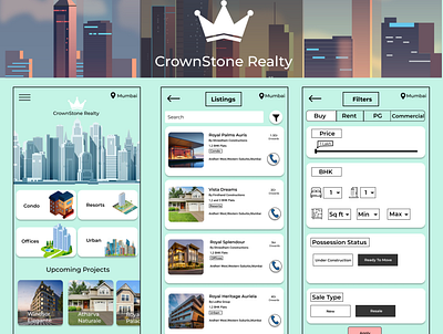 Crownstone Realty app design graphic design illustration ui ux