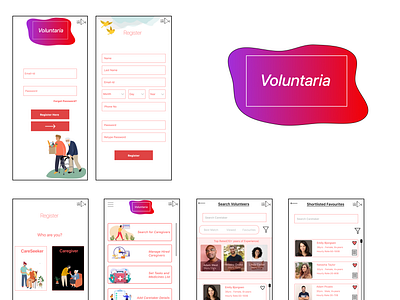 Voluntaria app branding design graphic design illustration logo typography ui ux vector
