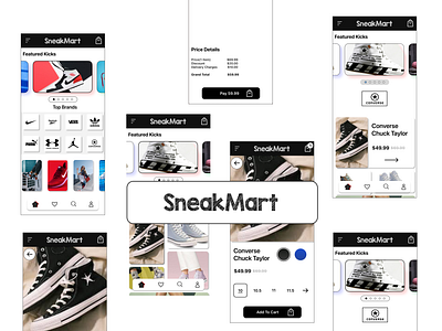 SneakMart - The Sneaker Store app branding design graphic design illustration logo typography ui ux