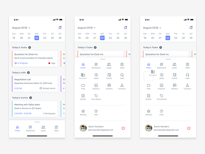 Module listing in bottom sheet