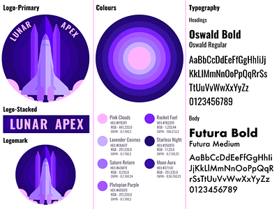 Lunar Apex Brand Identity brand design brand identity branding design graphic designer illustration logo vector