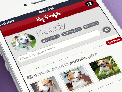 Social for pets (concept) concept dog ios iphone profile sketch sketchapp social ui
