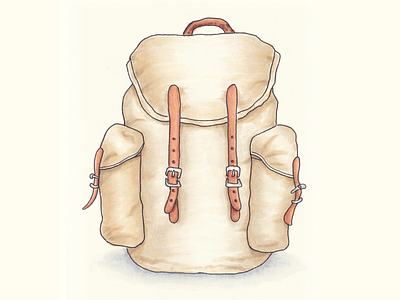 Travel backpack copic drawing illustration sketch sketchaday