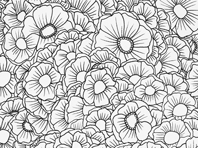Blooming Marvellous floral handdrawn flowers illustration