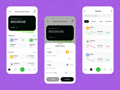 Crypto Wallet - Mobile App app best crypto app crypto currency graphic design ui wallet