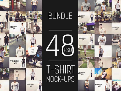 48 PSD T-shirt Mock-up Bundle