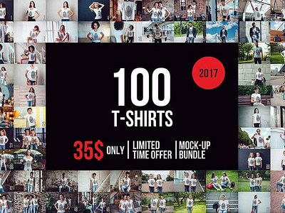 100 T-Shirt Mock-Up Bundle