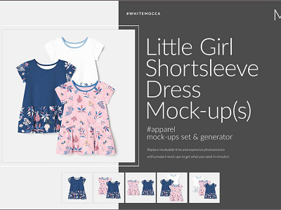 Little Girl Dress Shortsleeve Mockup 3d animation branding design graphic design illustration logo motion graphics ui vector