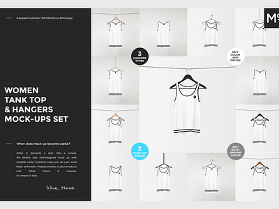 Women Tank Top & Hangers Mock-ups