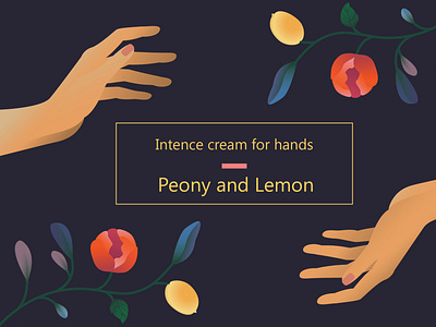 Peony and Lemon. Hand cream packaging.