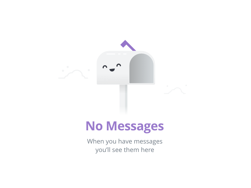 No Messages Blank State open sans empty state mailbox mail blank state illusration ui