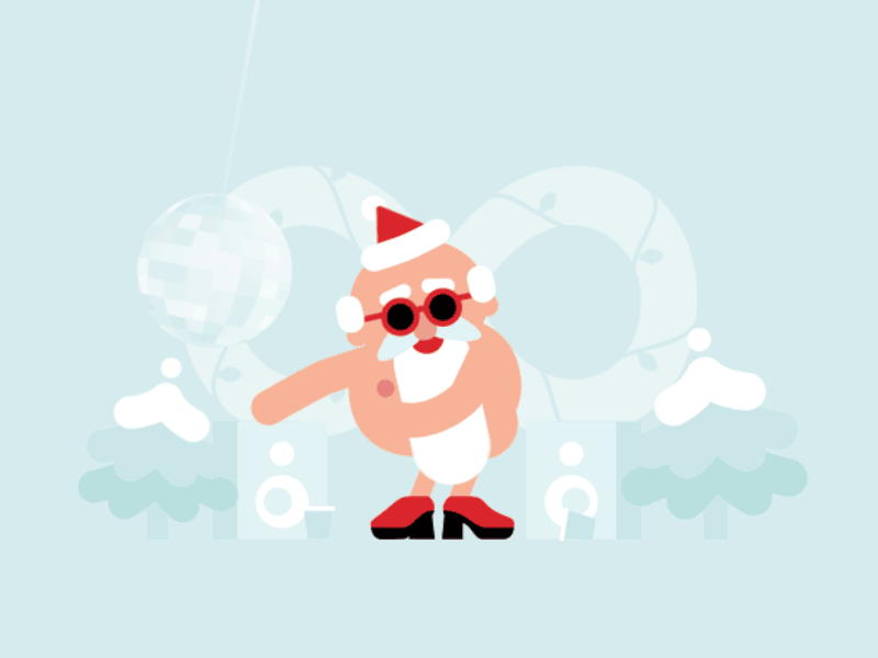 Naked Santa aftereffects animation christmas dance disco flat floss illustration loop party santa