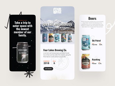 Four Lakes Brewing Company beer beer branding interface mobile mobile ui ui ux web web design website wordpress