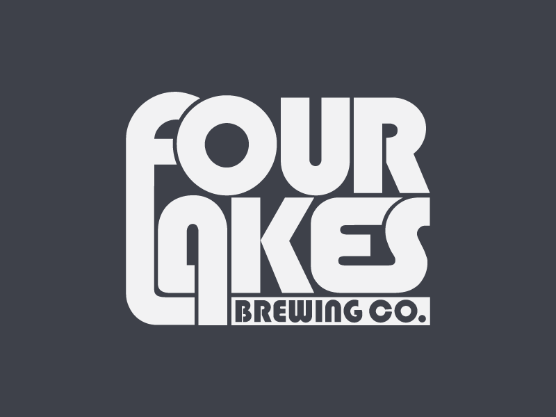 Four Lakes Brewing Co. pale ale craft beer ipa wordmark logotype identity branding brewery brewing beer logo