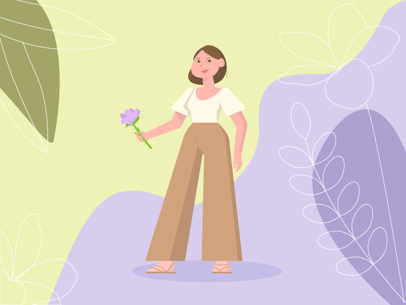 Girl in flower garden by Polina on Dribbble