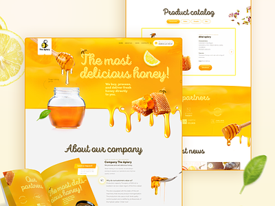 The Aplary - website bee de design food graphic design honey honeybee landing page one page organic ui ui ux ux web design web site website