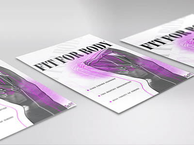 Flyer poster for Fitness Studio logo poster typography ui