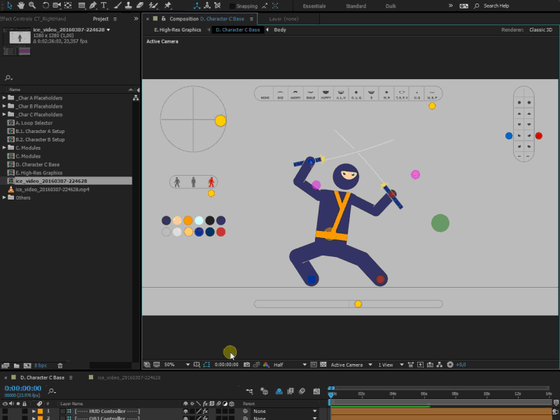 Ninja Animation 2d animation character design flat motion motion graphics pictogram