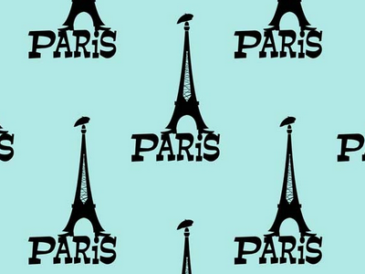 Paris Pattern eiffle tower mid century paris