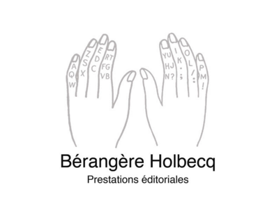 Logo for a French Proofreader hands typing
