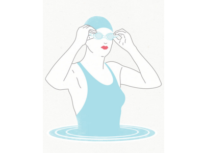Swimmer blue graphic illustration swimmer water