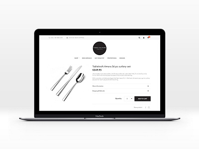 Tableculture Product Page clean design ecommerce minimal ui ux web whitespace