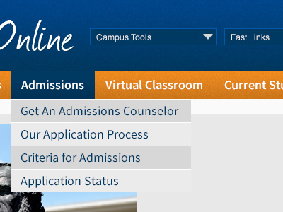 Online blue college education free-time grey online orange school university white