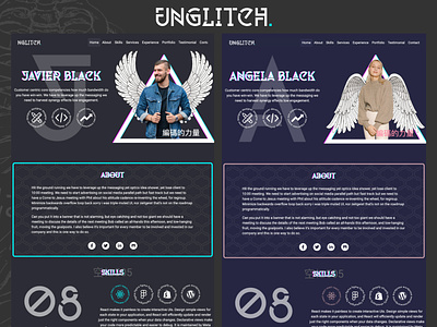 Unglitch HTML Template app design glitch graphic design html illustration portfolio ui ux web