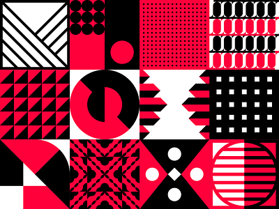 Patterns black color colors design designer experimental experiments graphic design graphicdesign illlustrator illustration pattern patterns red shape shapes solid solids white