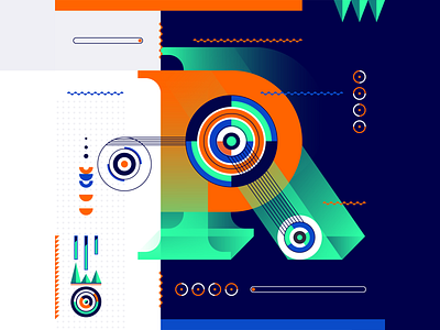 36 Days Of Type_R | 6th Edition 36 36days 36daysoftype data design experimental experiments flat geometric graphicdesign illustration infographic information input output r type typography vector vector art
