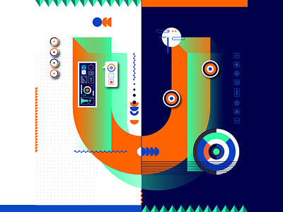 36 Days Of Type_U | 6th Edition 36 36days 36daysoftype data design experimental experiments flat geometric graphicdesign illustration infographic information input output type typography u vector vector art