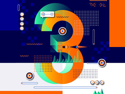 36 Days Of Type_3 | 6th Edition 3 36 36days 36daysoftype data design experimental experiments flat geometric graphicdesign illustration infographic information input output type typography vector vector art