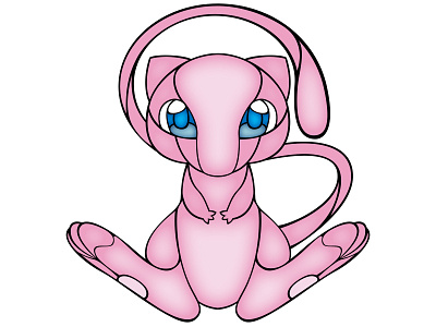 Stained Glass Mew - WIP cute design drawing illustration mew nintendo pokemon stained glass vector vector illustration video games