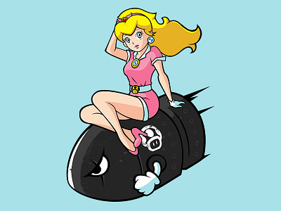 Princess Bombshell gaming illustration illustrator mario photoshop retro super mario vector video game vintage