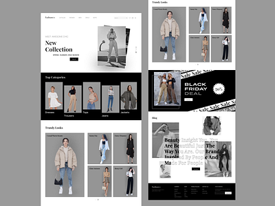 E-commerce Fashion Shop Concept black concept design e commerce fashion shop ui web design white